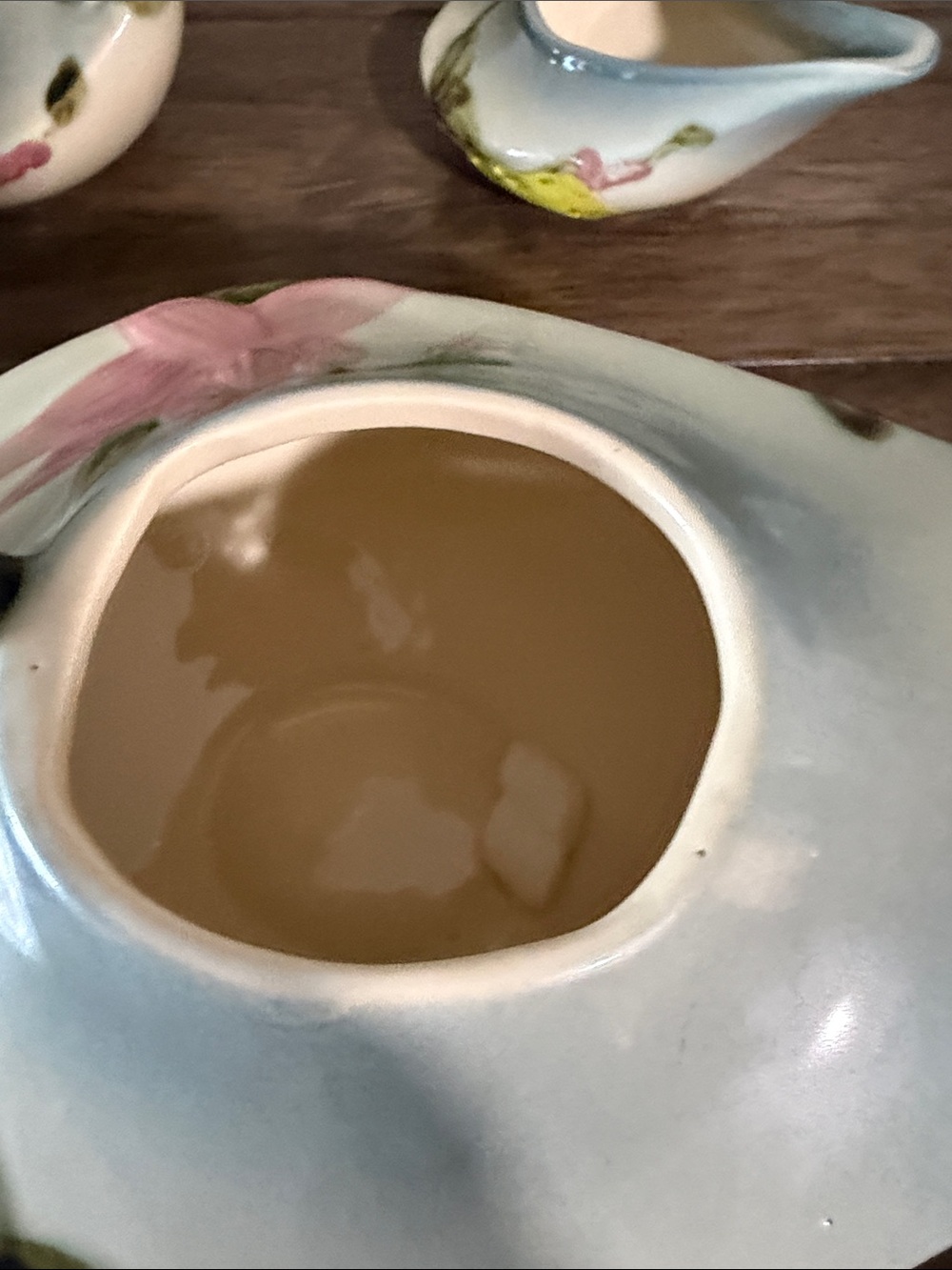 Vintage Hull Pottery Woodland Tea Set Teapot Creamer Sugar Bowl Signed 1950's - Picture 10 of 12